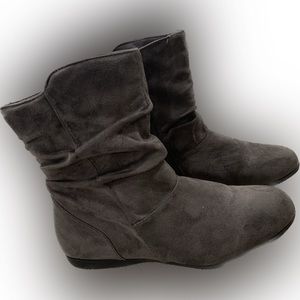 Gray suede boots
